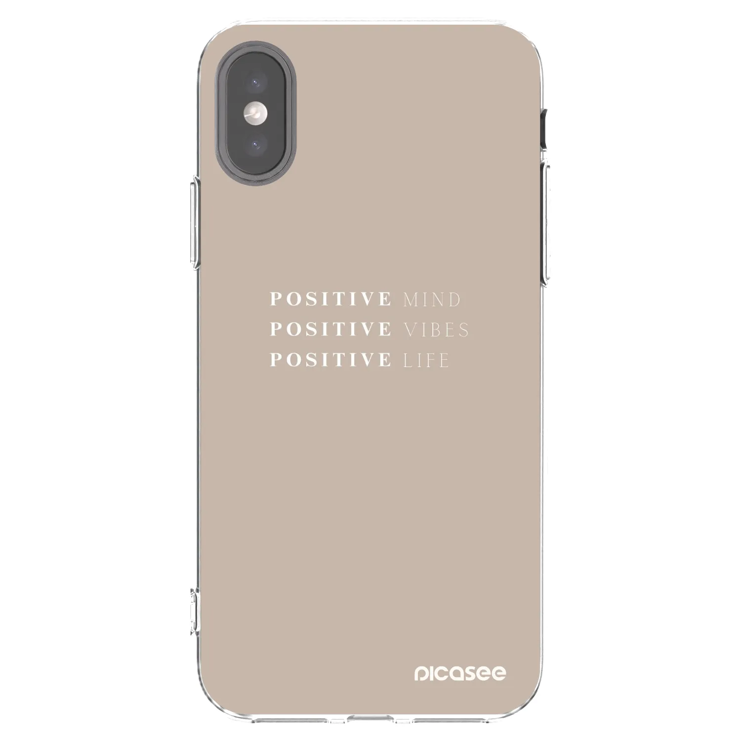 Picasee silikonový průhledný obal pro Apple iPhone X/XS - Positive Vibes