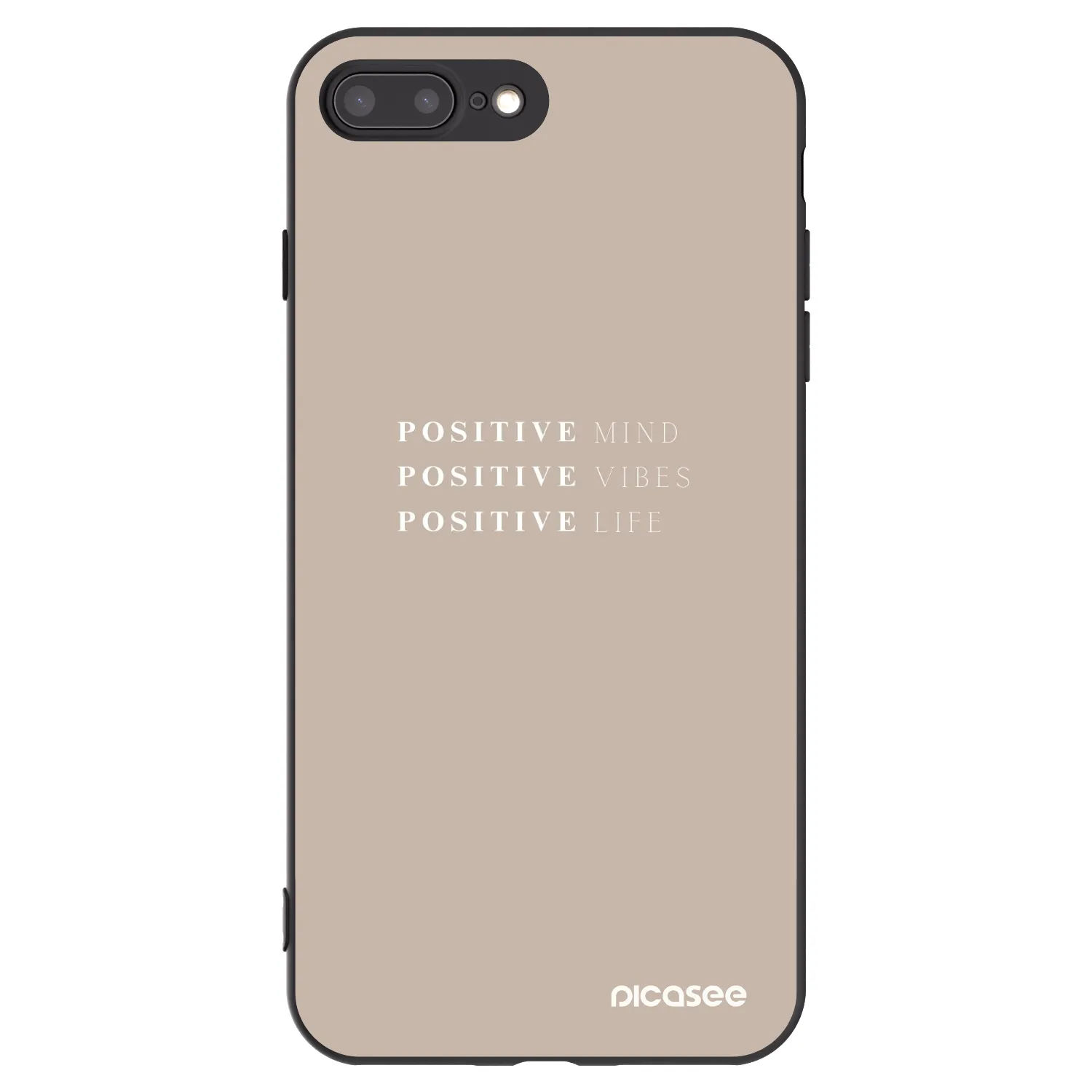 Picasee silikonový černý obal pro Apple iPhone 7 Plus - Positive Vibes