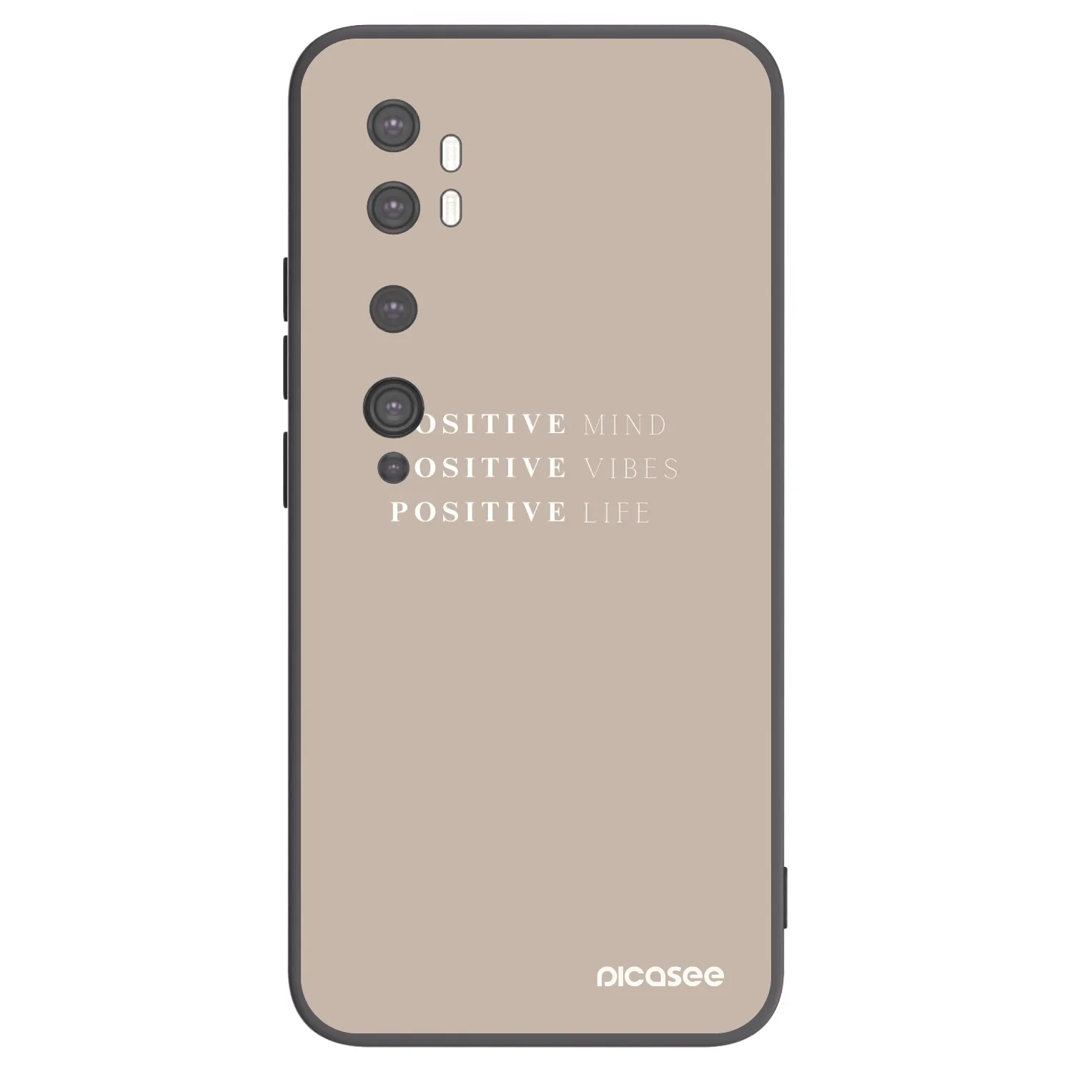 Picasee silikonový černý obal pro Xiaomi Mi Note 10 (Pro) - Positive Vibes
