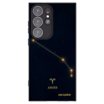 Picasee silikonový černý obal pro Samsung Galaxy S23 Ultra 5G - ARIES