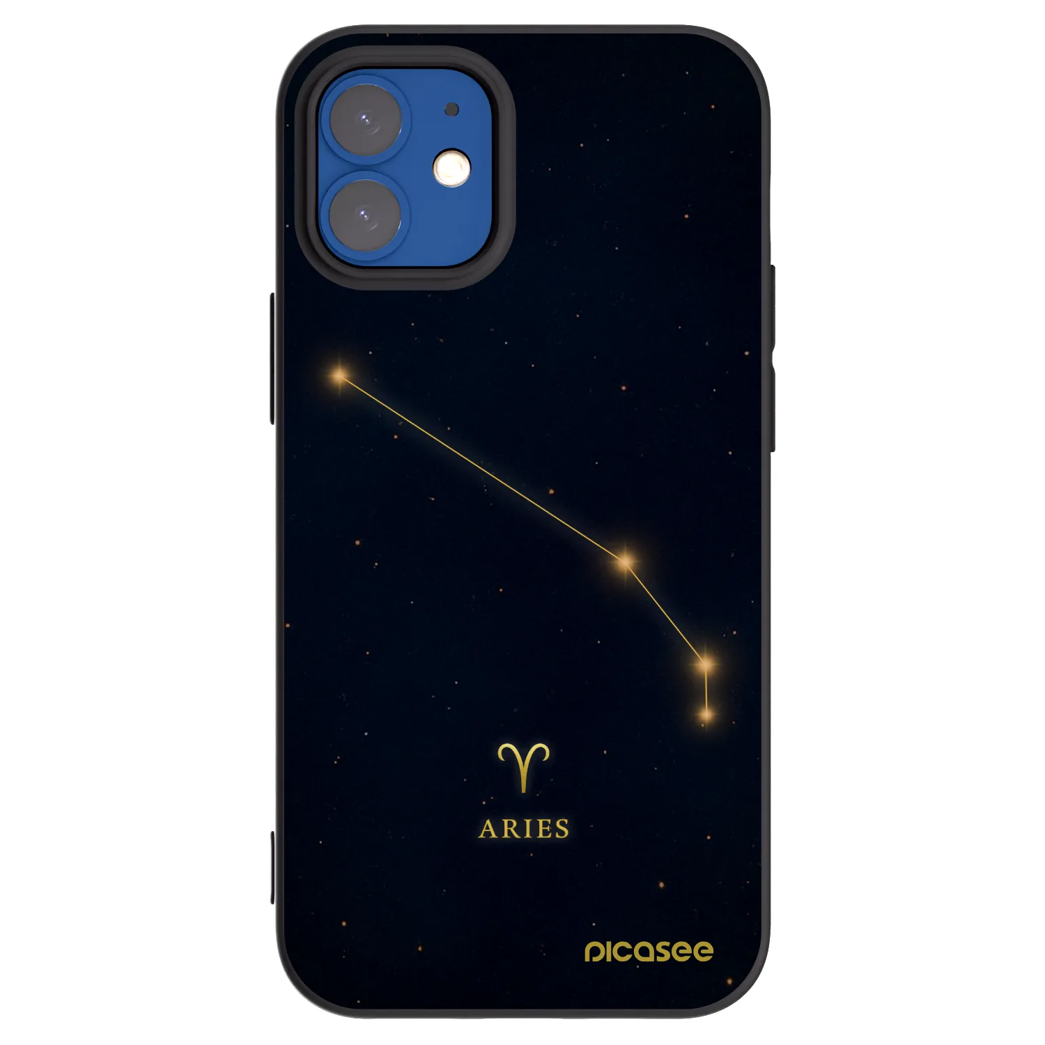 Picasee silikonový černý obal pro Apple iPhone 12 mini - ARIES