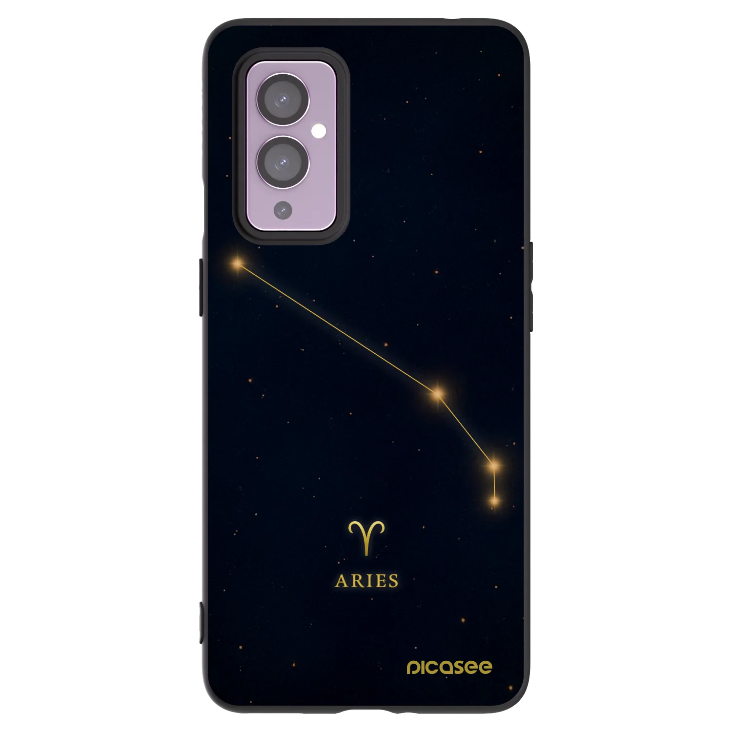 Picasee silikonový černý obal pro OnePlus 9 - ARIES