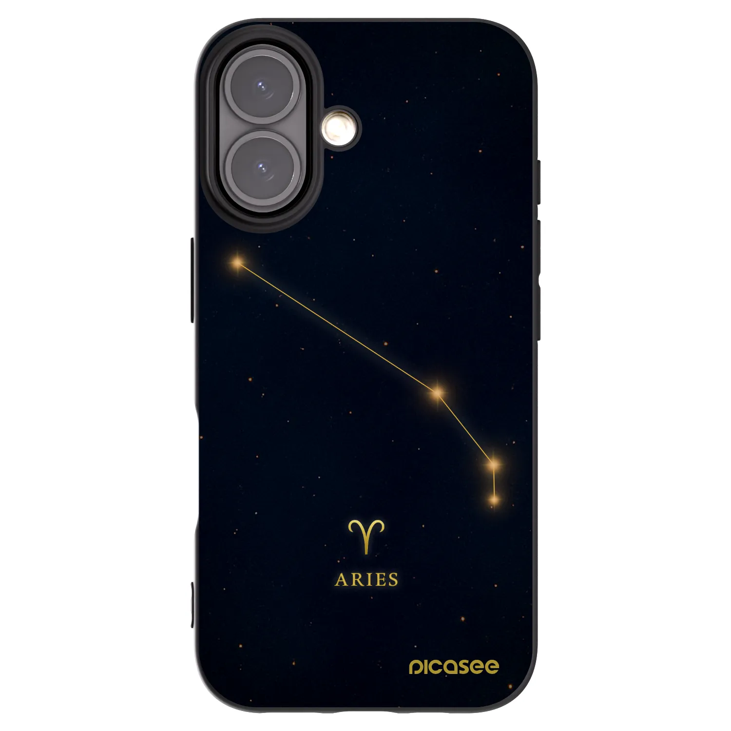 Picasee silikonový černý obal pro Apple iPhone 16 - ARIES