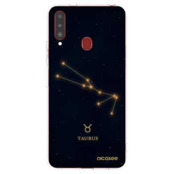 Picasee silikonový průhledný obal pro Samsung Galaxy A20s - TAURUS