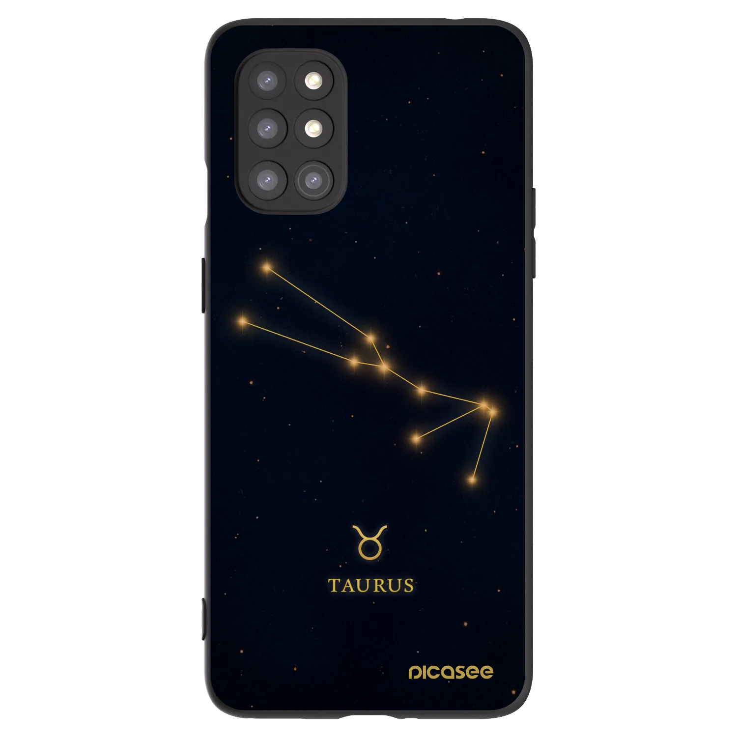 Picasee silikonový černý obal pro OnePlus 8T - TAURUS