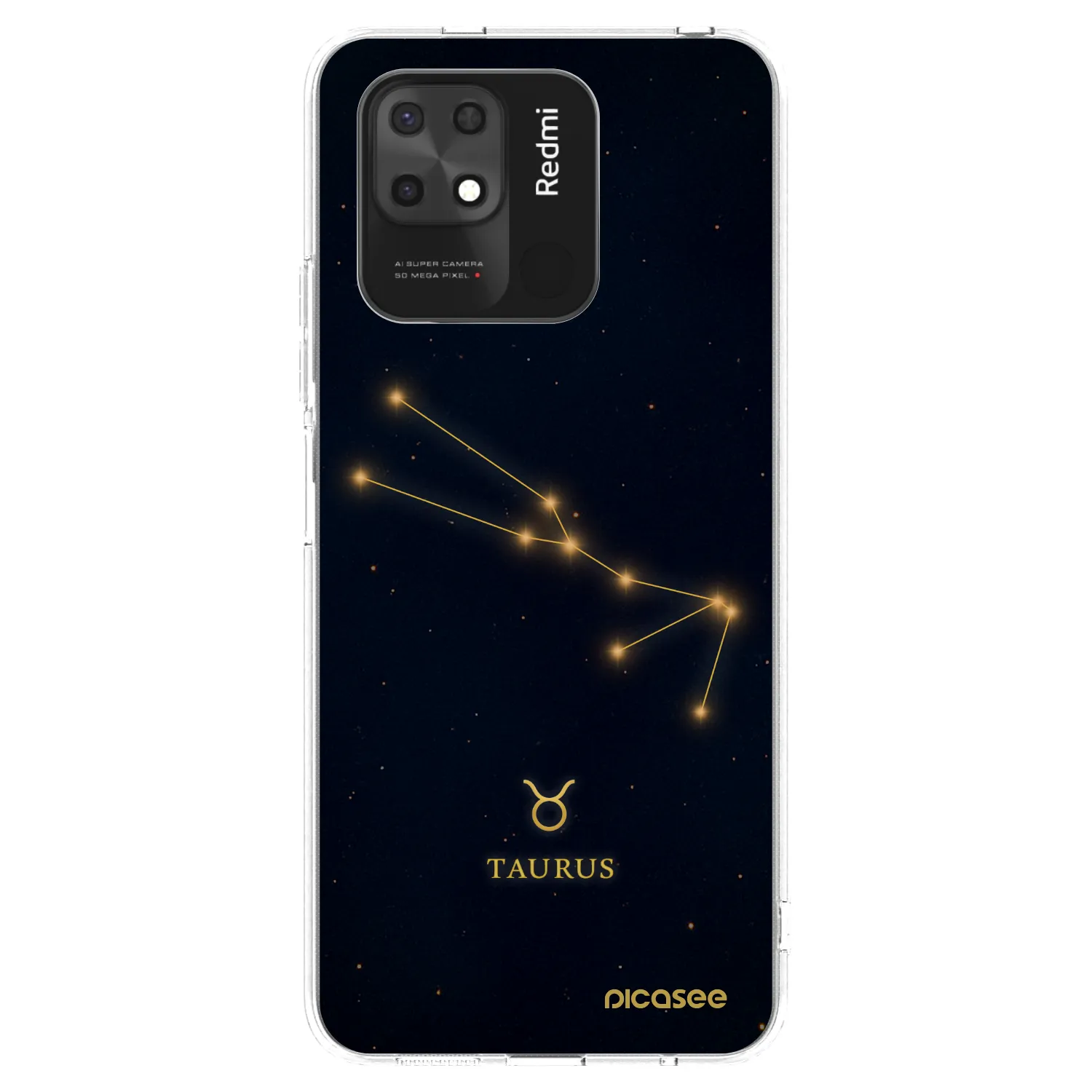 Picasee silikonový průhledný obal pro Xiaomi Redmi 10C - TAURUS