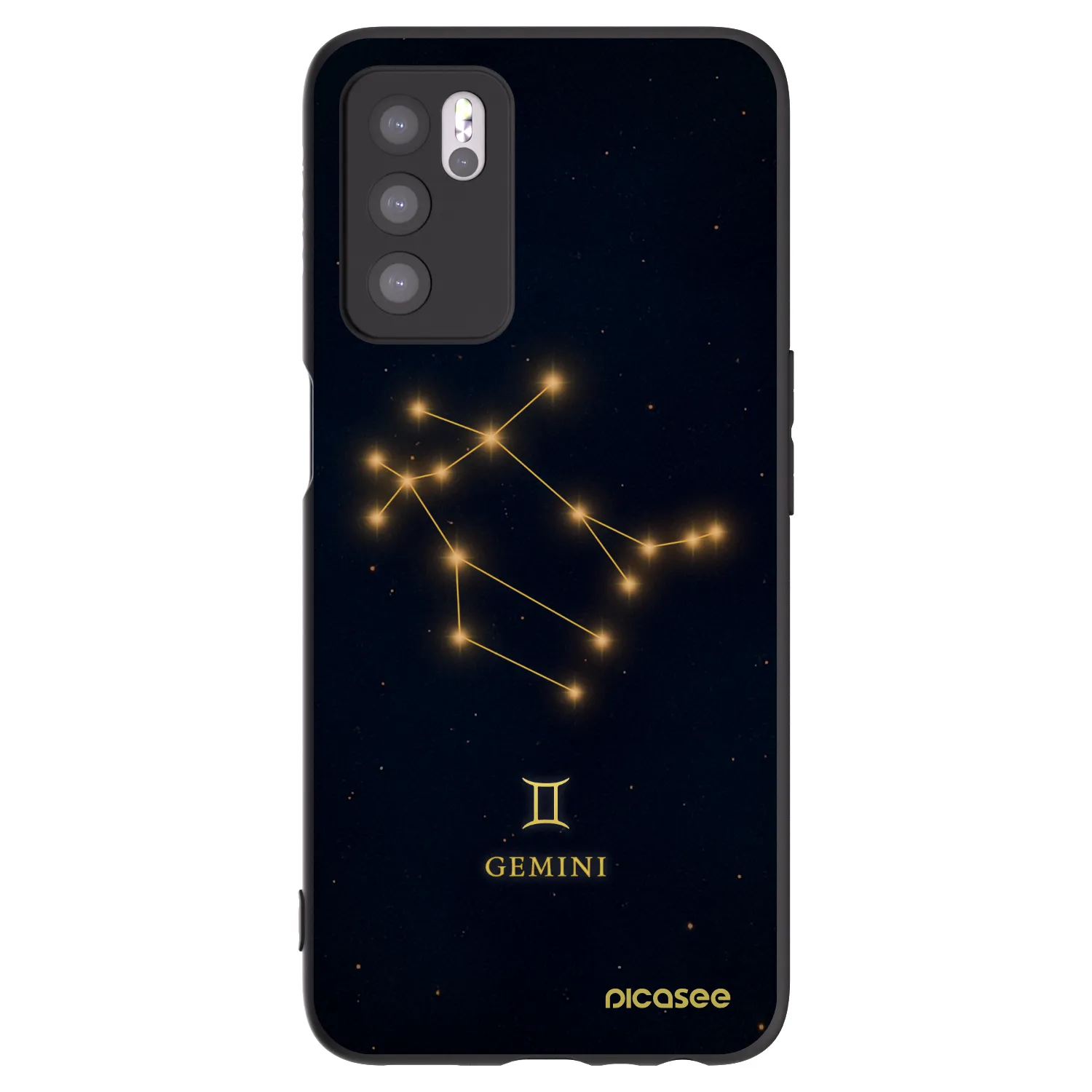 Picasee silikonový černý obal pro OPPO A16s - GEMINI