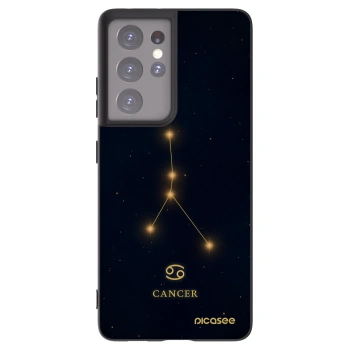 Picasee silikonový černý obal pro Samsung Galaxy S21 Ultra 5G G998B - CANCER