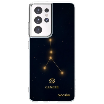 Picasee silikonový průhledný obal pro Samsung Galaxy S21 Ultra 5G G998B - CANCER