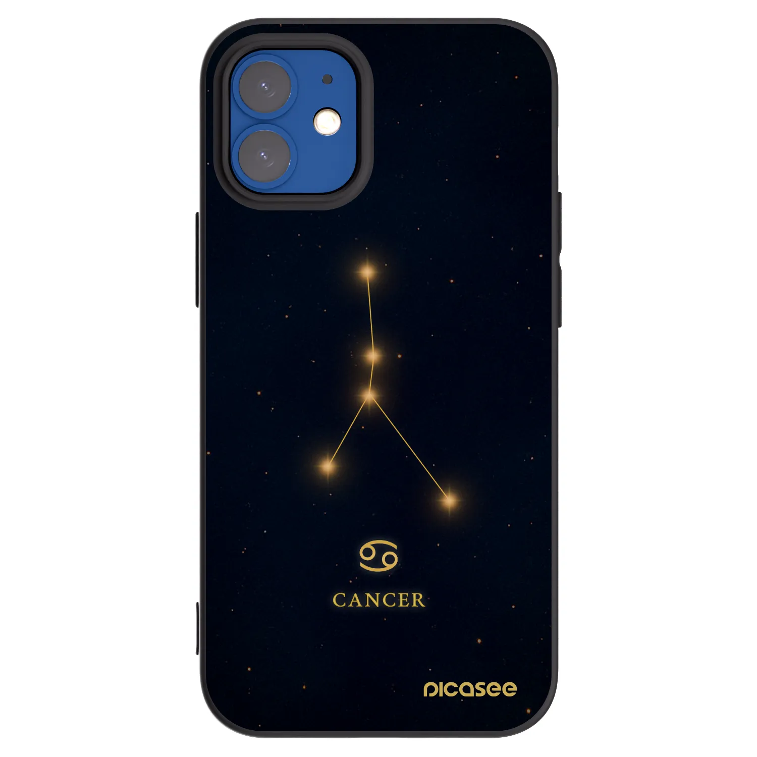 Picasee silikonový černý obal pro Apple iPhone 12 mini - CANCER