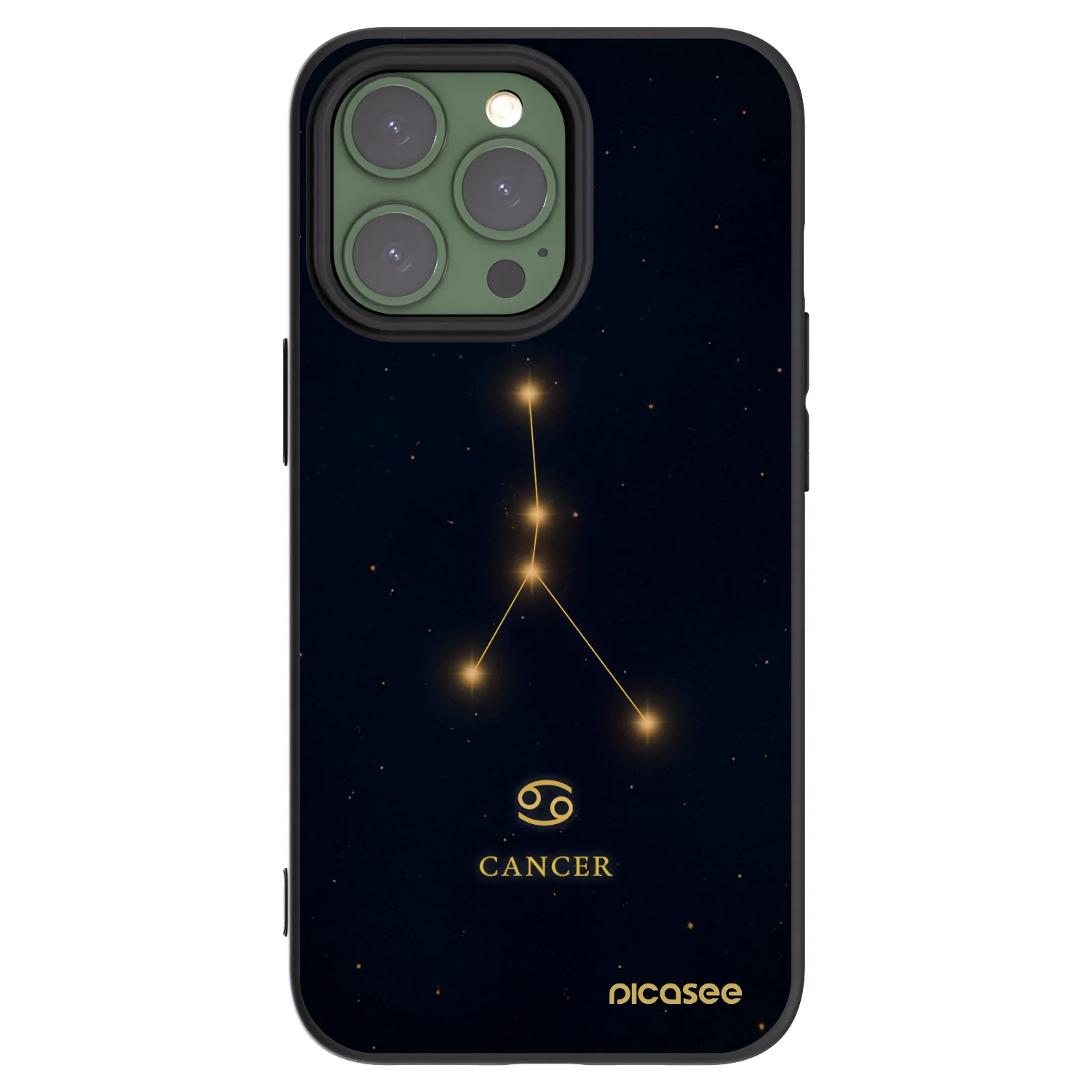 Picasee silikonový černý obal pro Apple iPhone 13 Pro - CANCER
