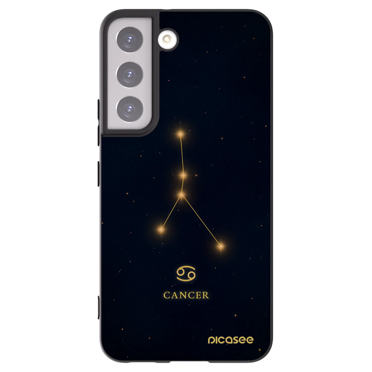 Picasee silikonový černý obal pro Samsung Galaxy S22 5G - CANCER
