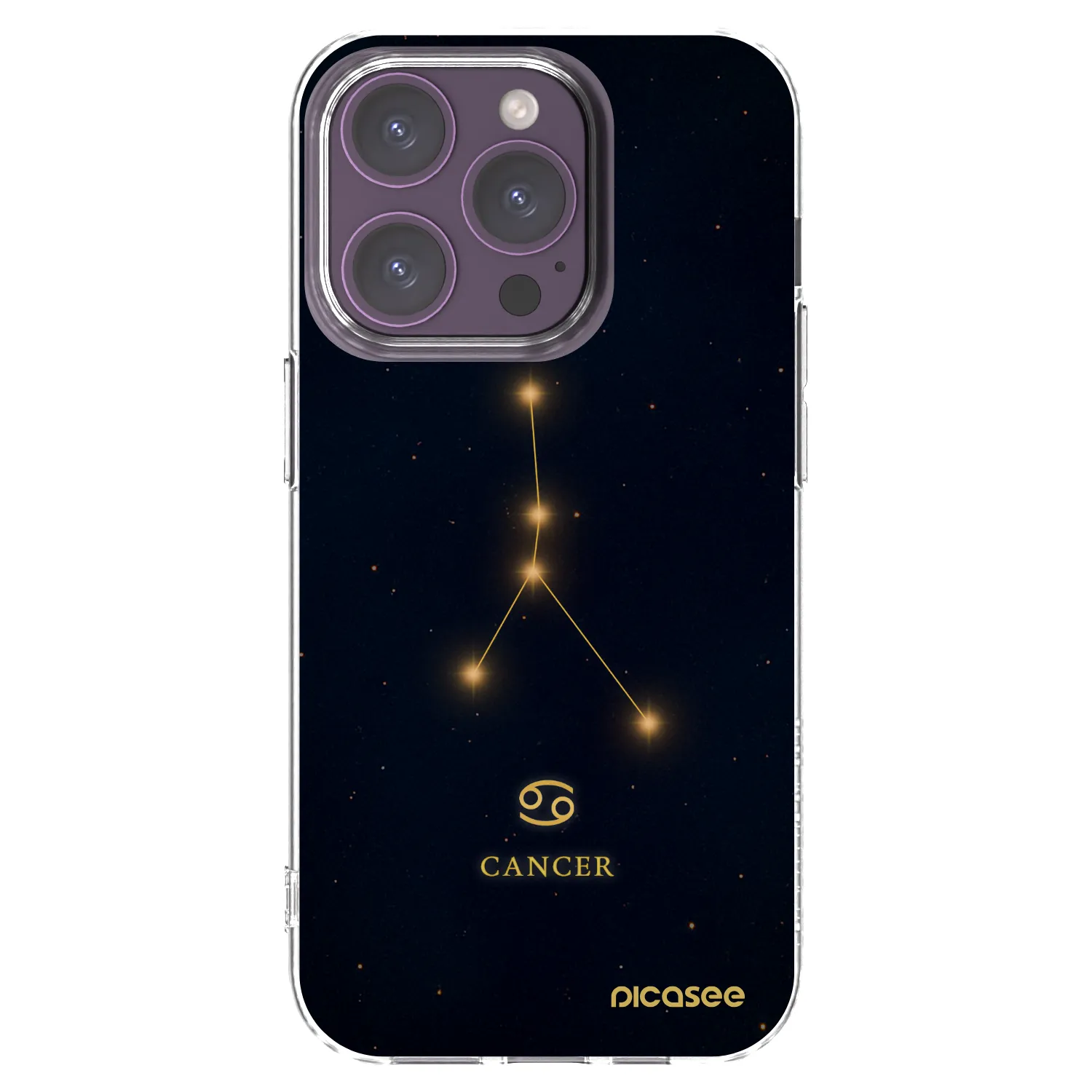 Picasee silikonový průhledný obal pro Apple iPhone 14 Pro - CANCER