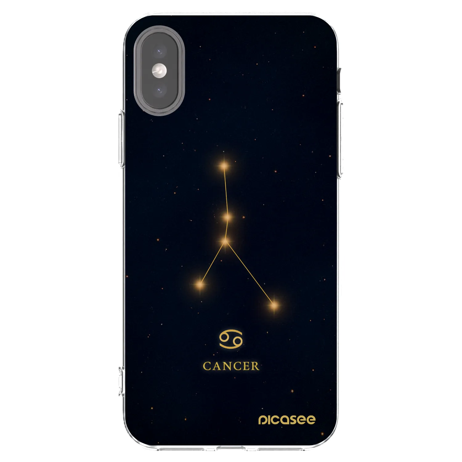 Picasee silikonový průhledný obal pro Apple iPhone X/XS - CANCER