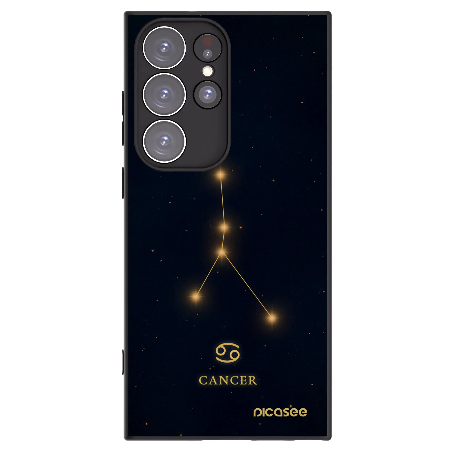Picasee silikonový černý obal pro Samsung Galaxy S23 Ultra 5G - CANCER