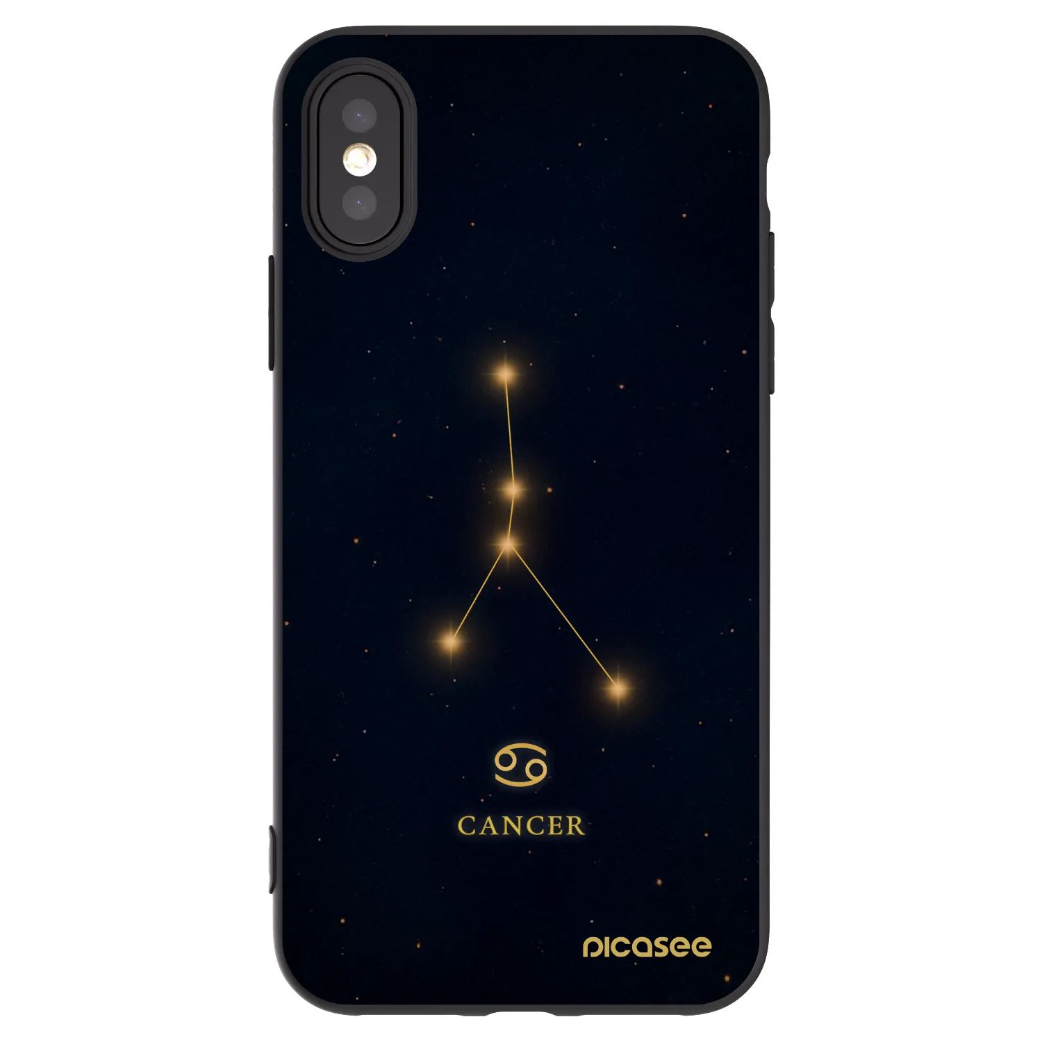 Picasee silikonový černý obal pro Apple iPhone X/XS - CANCER