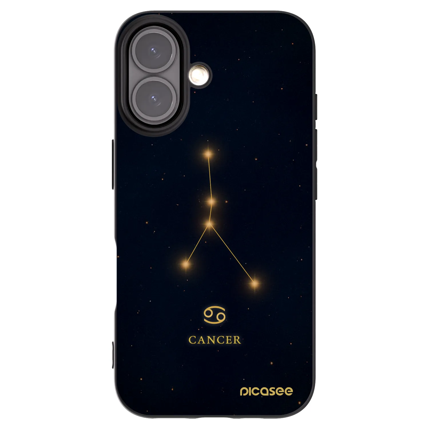 Picasee silikonový černý obal pro Apple iPhone 16 - CANCER