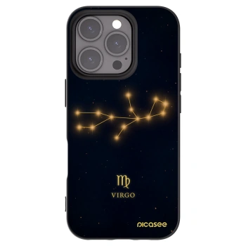Picasee silikonový černý obal pro Apple iPhone 16 Pro - VIRGO