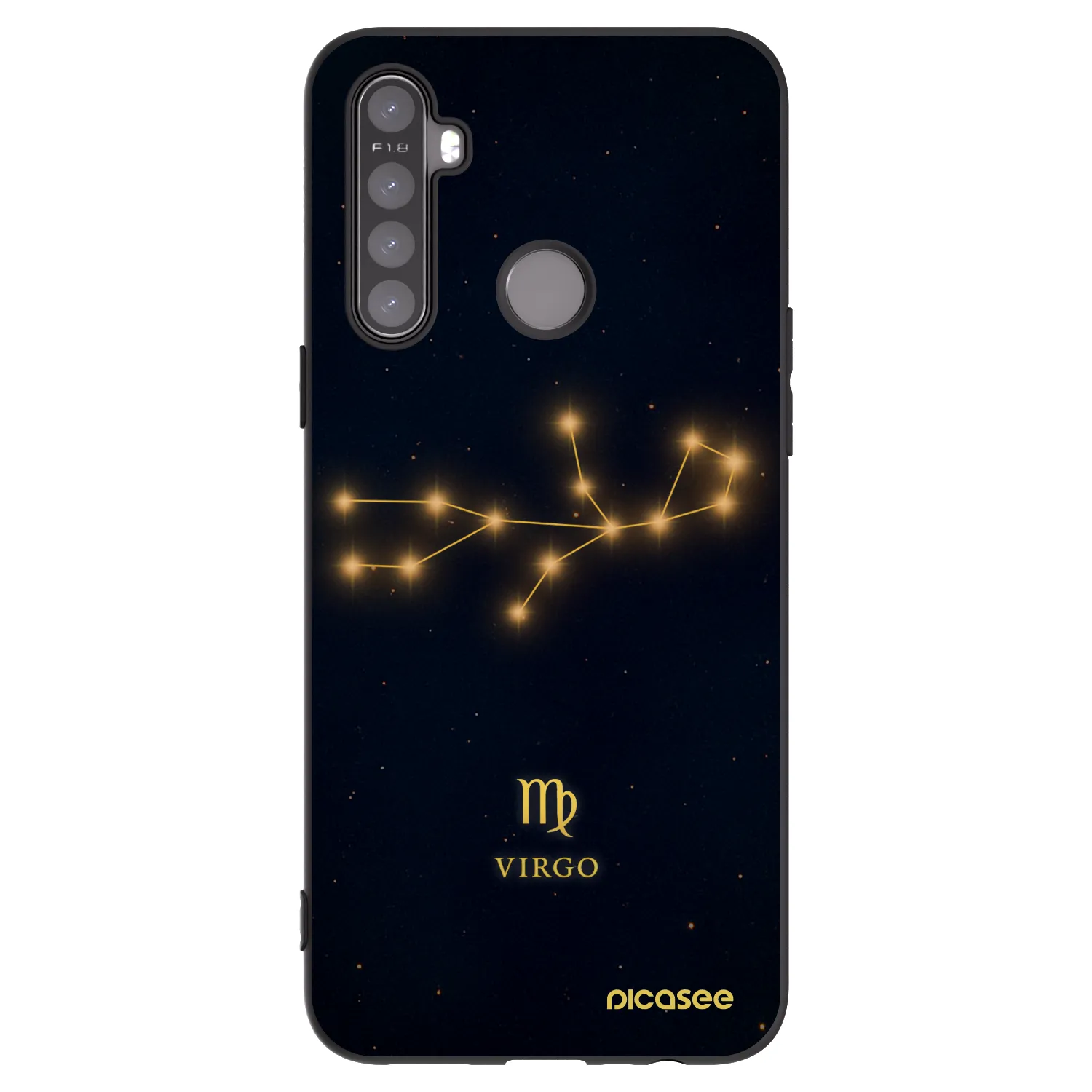 Picasee silikonový černý obal pro Realme 5 - VIRGO