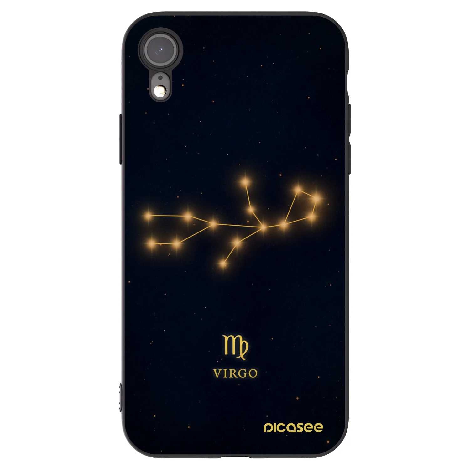 Picasee silikonový černý obal pro Apple iPhone XR - VIRGO