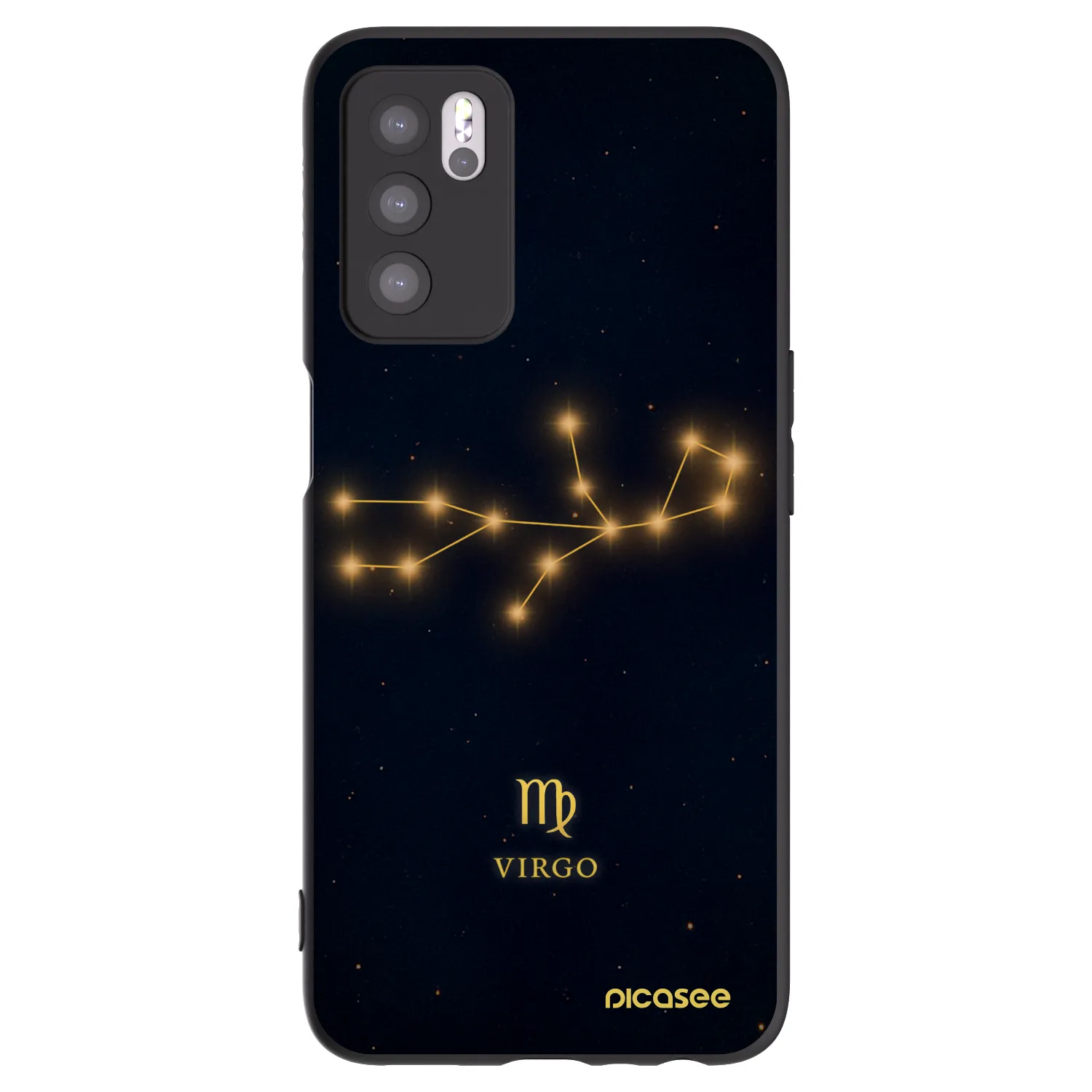 Picasee silikonový černý obal pro OPPO A16s - VIRGO
