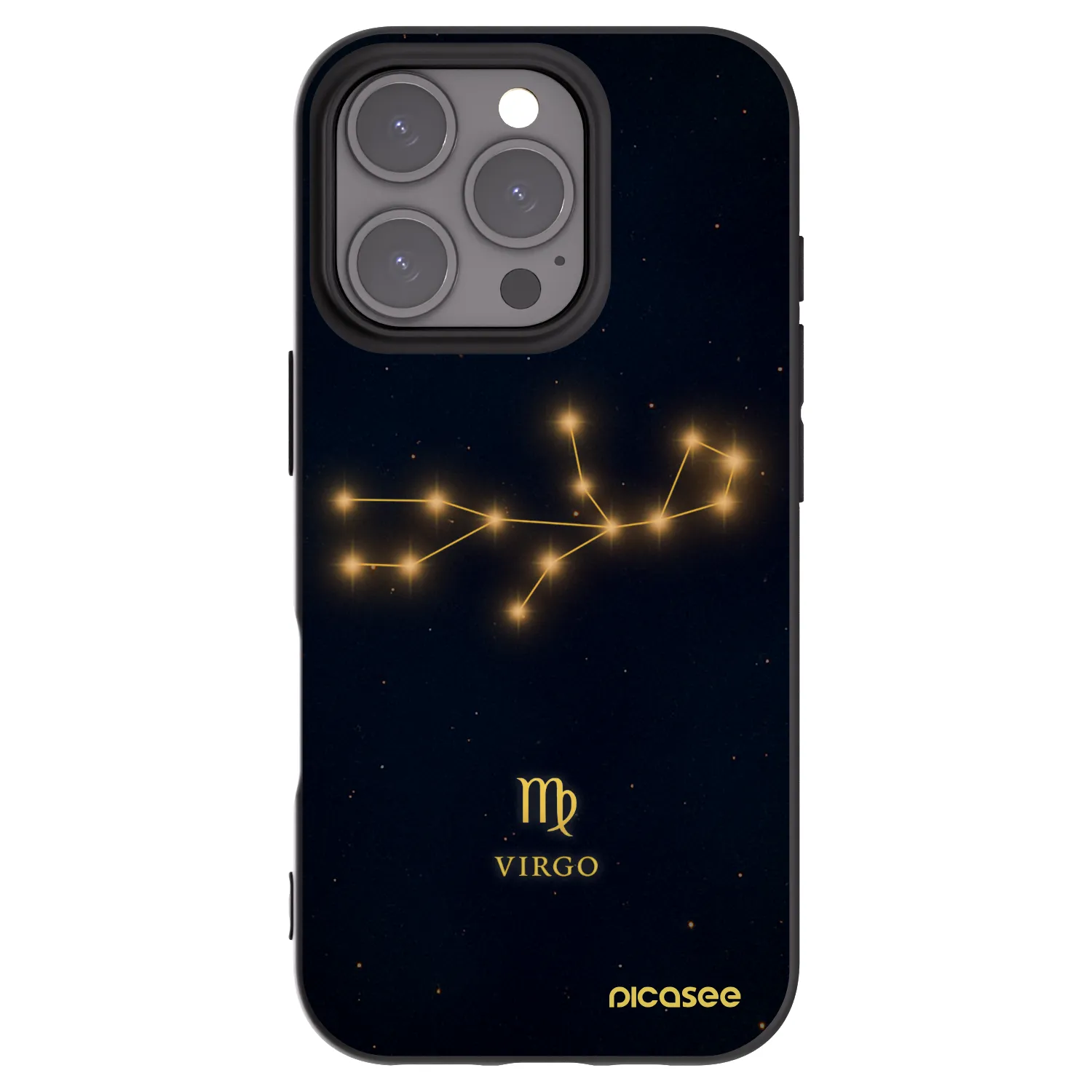 Picasee silikonový černý obal pro Apple iPhone 16 Pro - VIRGO