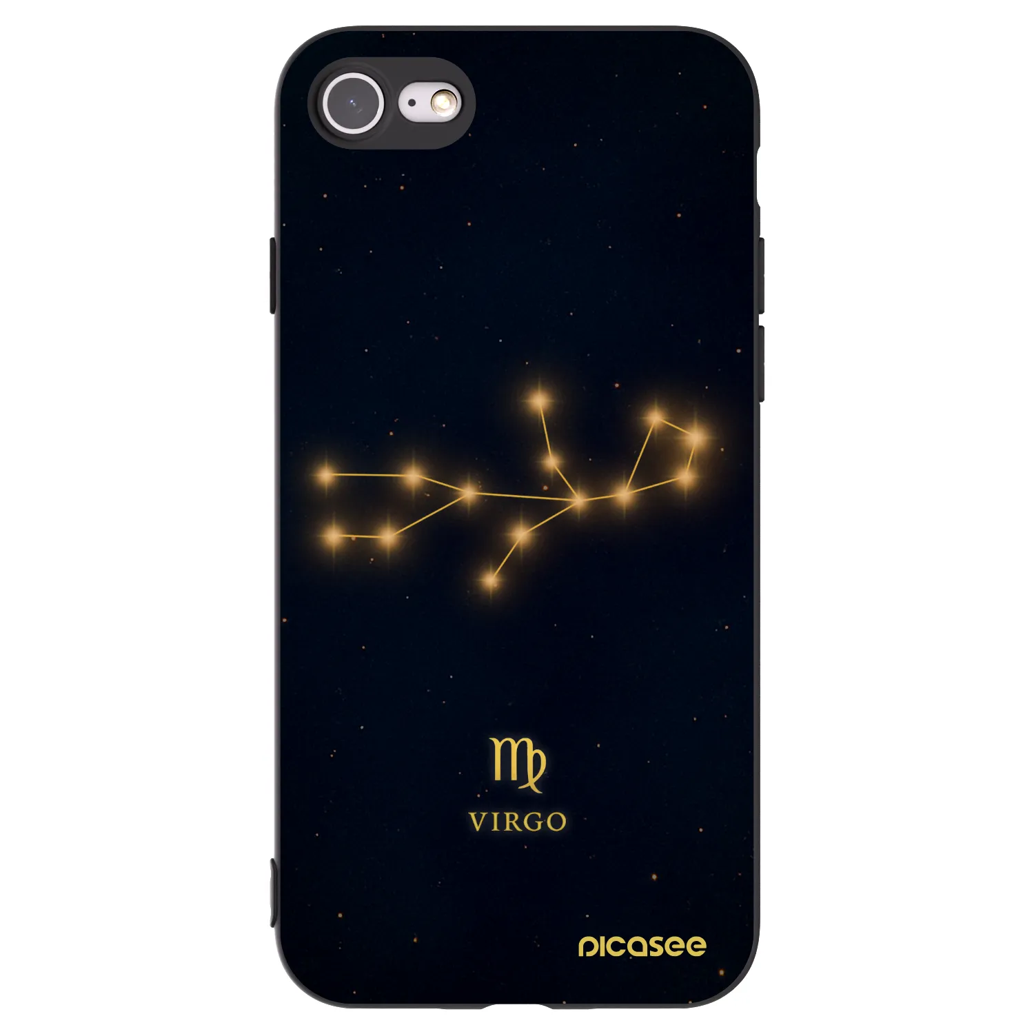 Picasee silikonový černý obal pro Apple iPhone 8 - VIRGO