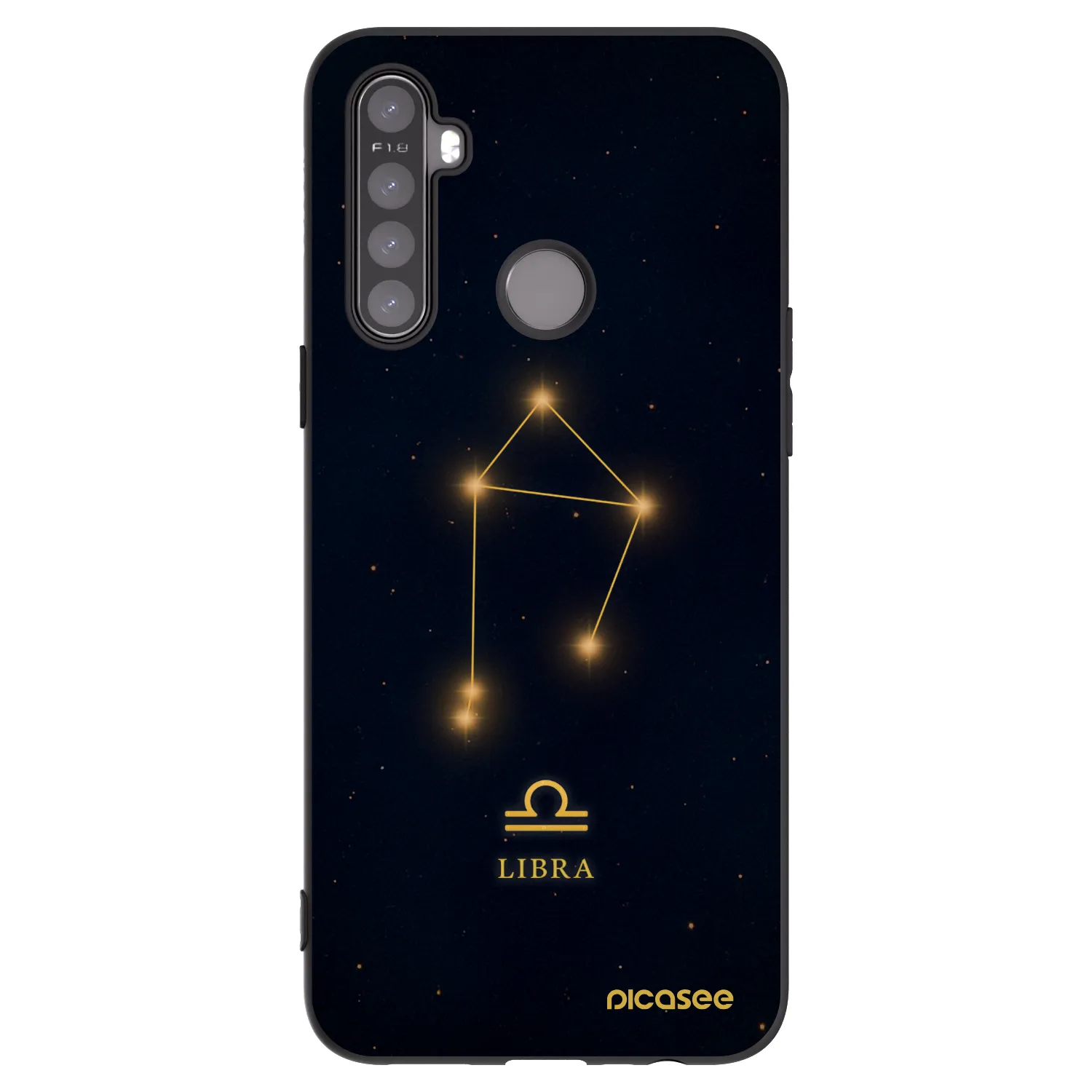 Picasee silikonový černý obal pro Realme 5 - LIBRA