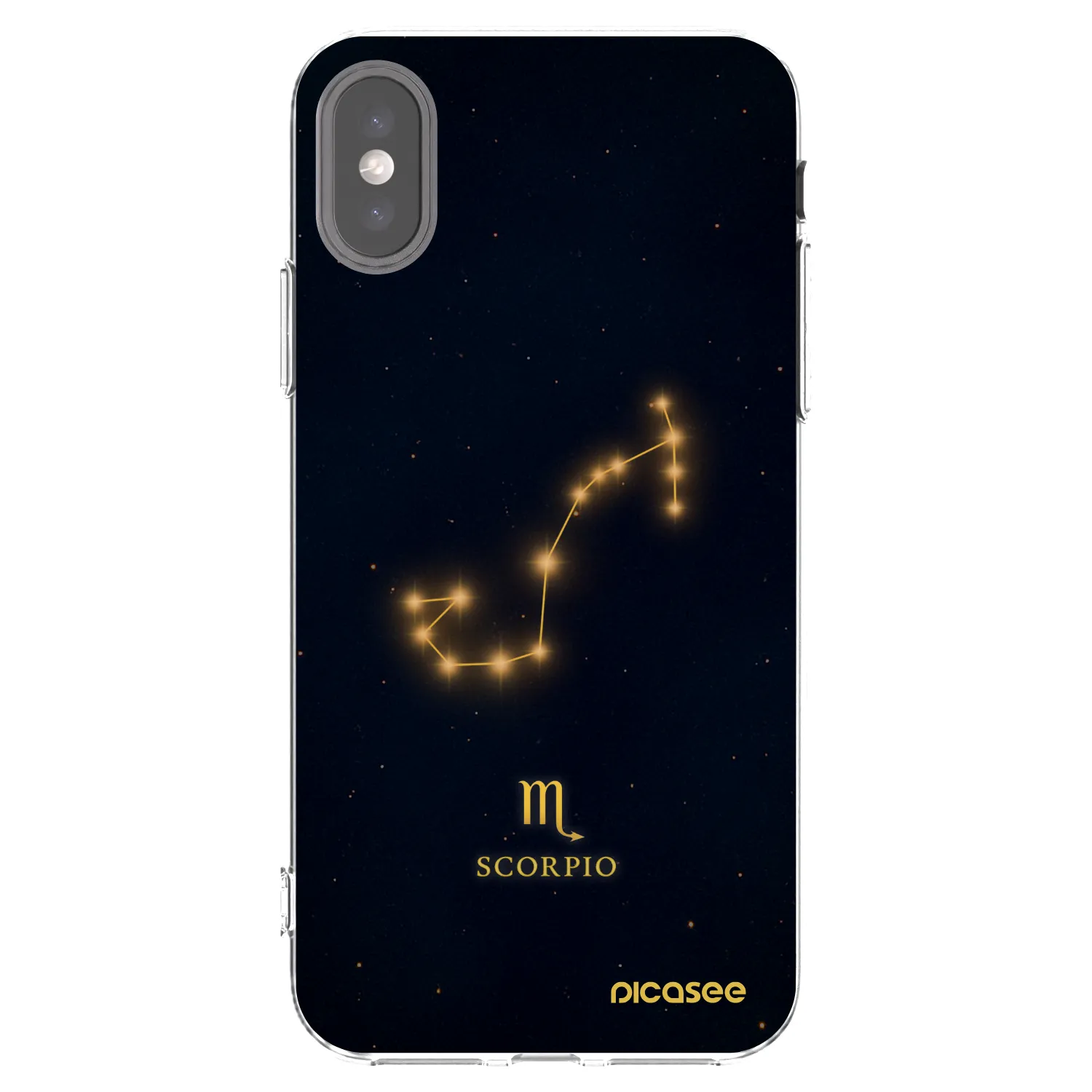Picasee silikonový průhledný obal pro Apple iPhone X/XS - SCORPIO