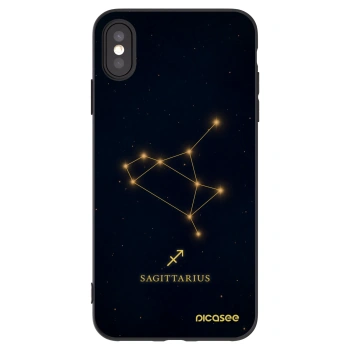 Picasee silikonový černý obal pro Apple iPhone XS Max - SAGITTARIUS