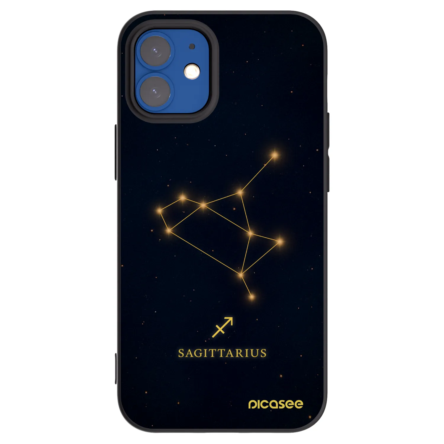 Picasee silikonový černý obal pro Apple iPhone 12 mini - SAGITTARIUS