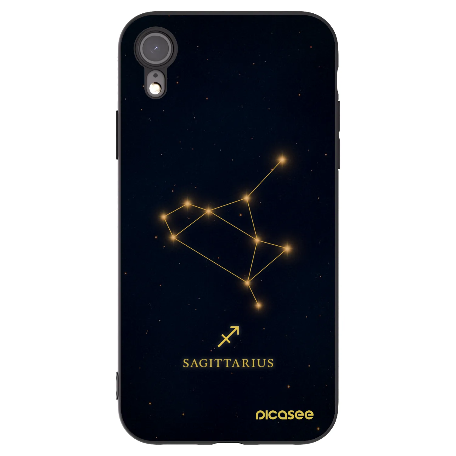 Picasee silikonový černý obal pro Apple iPhone XR - SAGITTARIUS