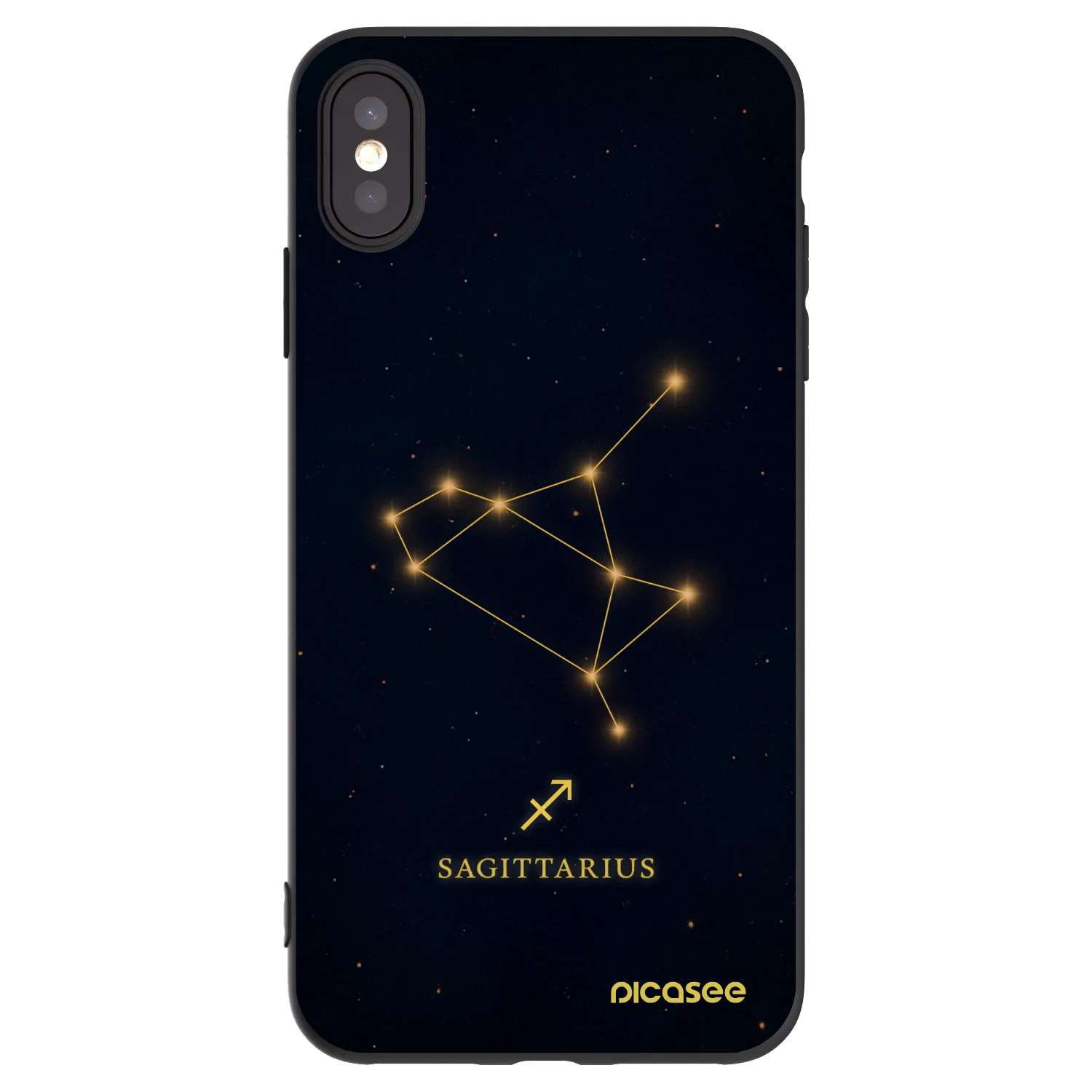 Picasee silikonový černý obal pro Apple iPhone XS Max - SAGITTARIUS