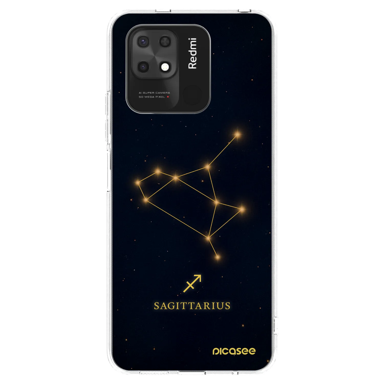 Picasee silikonový průhledný obal pro Xiaomi Redmi 10C - SAGITTARIUS
