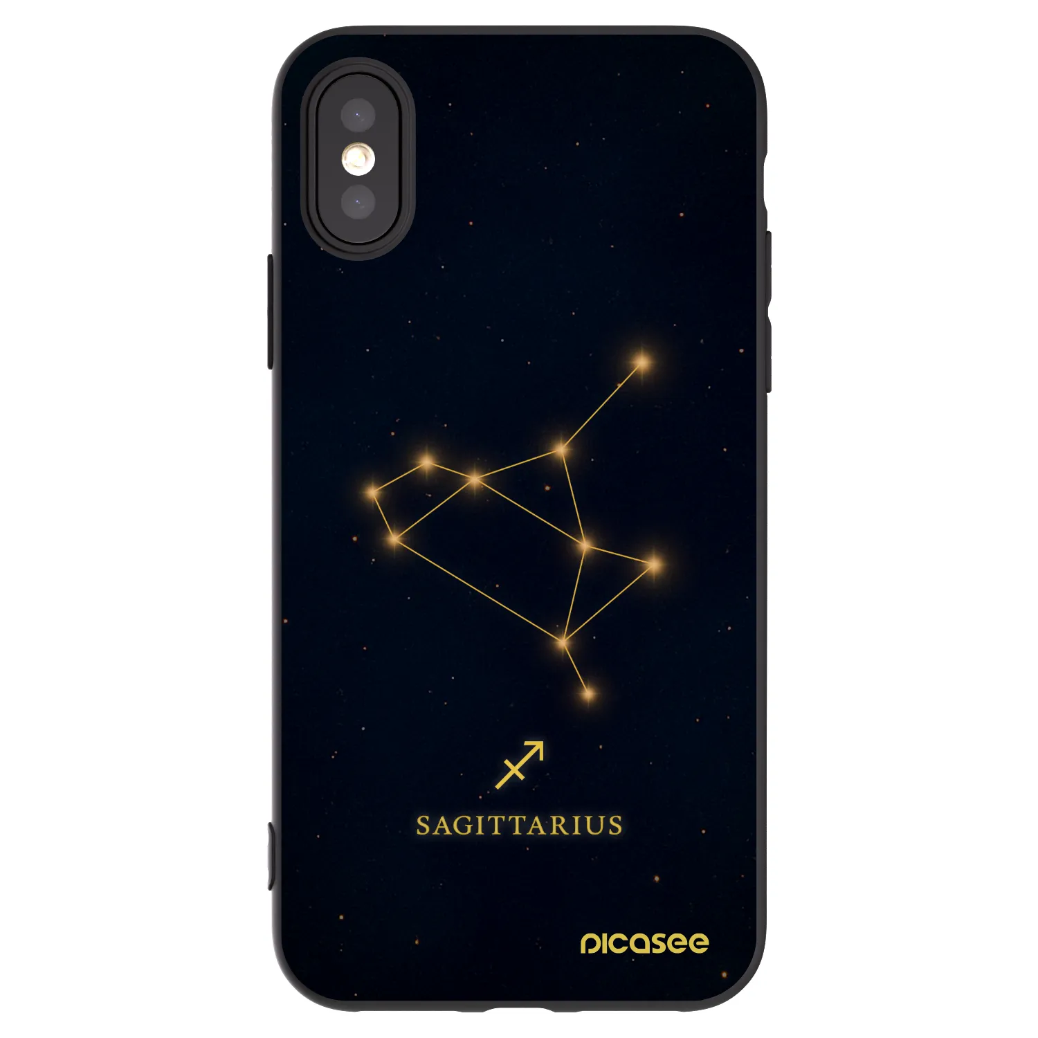 Picasee silikonový černý obal pro Apple iPhone X/XS - SAGITTARIUS