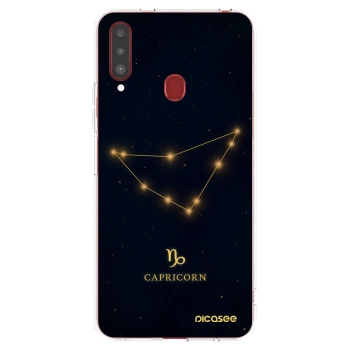 Picasee silikonový průhledný obal pro Samsung Galaxy A20s - CAPRICORN