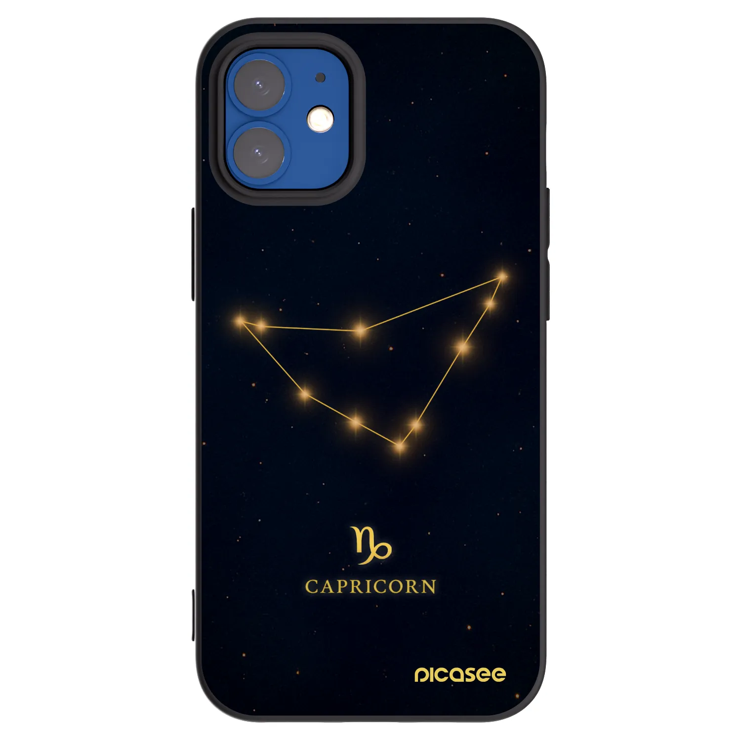 Picasee silikonový černý obal pro Apple iPhone 12 mini - CAPRICORN