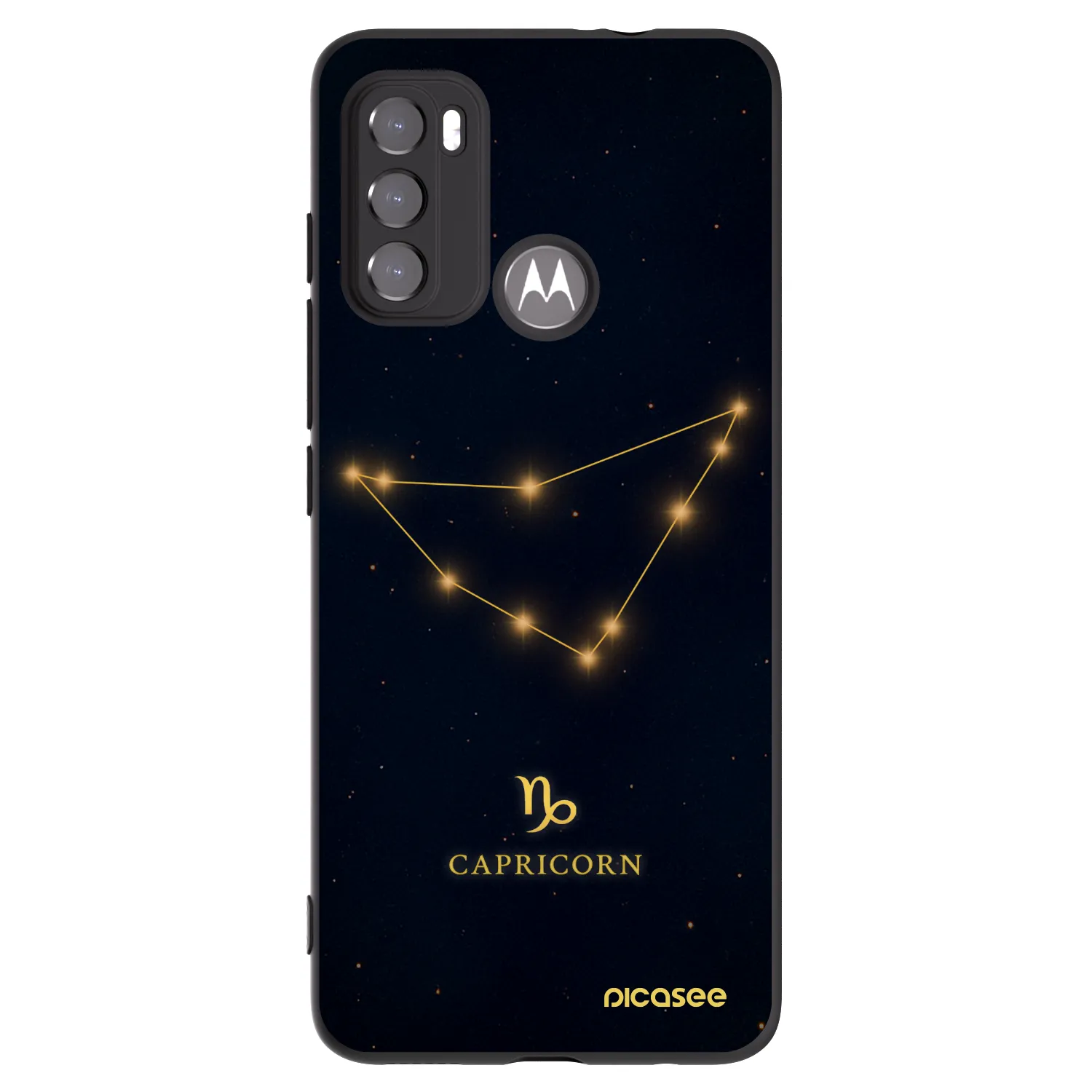 Picasee silikonový černý obal pro Motorola Moto G60 - CAPRICORN