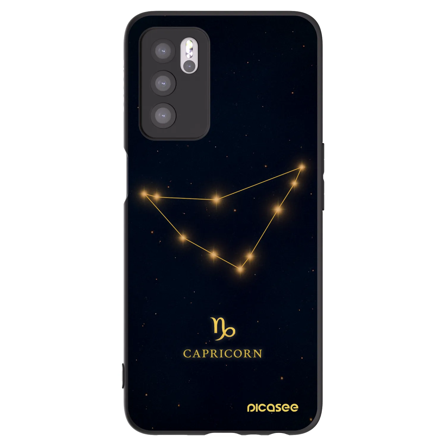 Picasee silikonový černý obal pro OPPO A16s - CAPRICORN