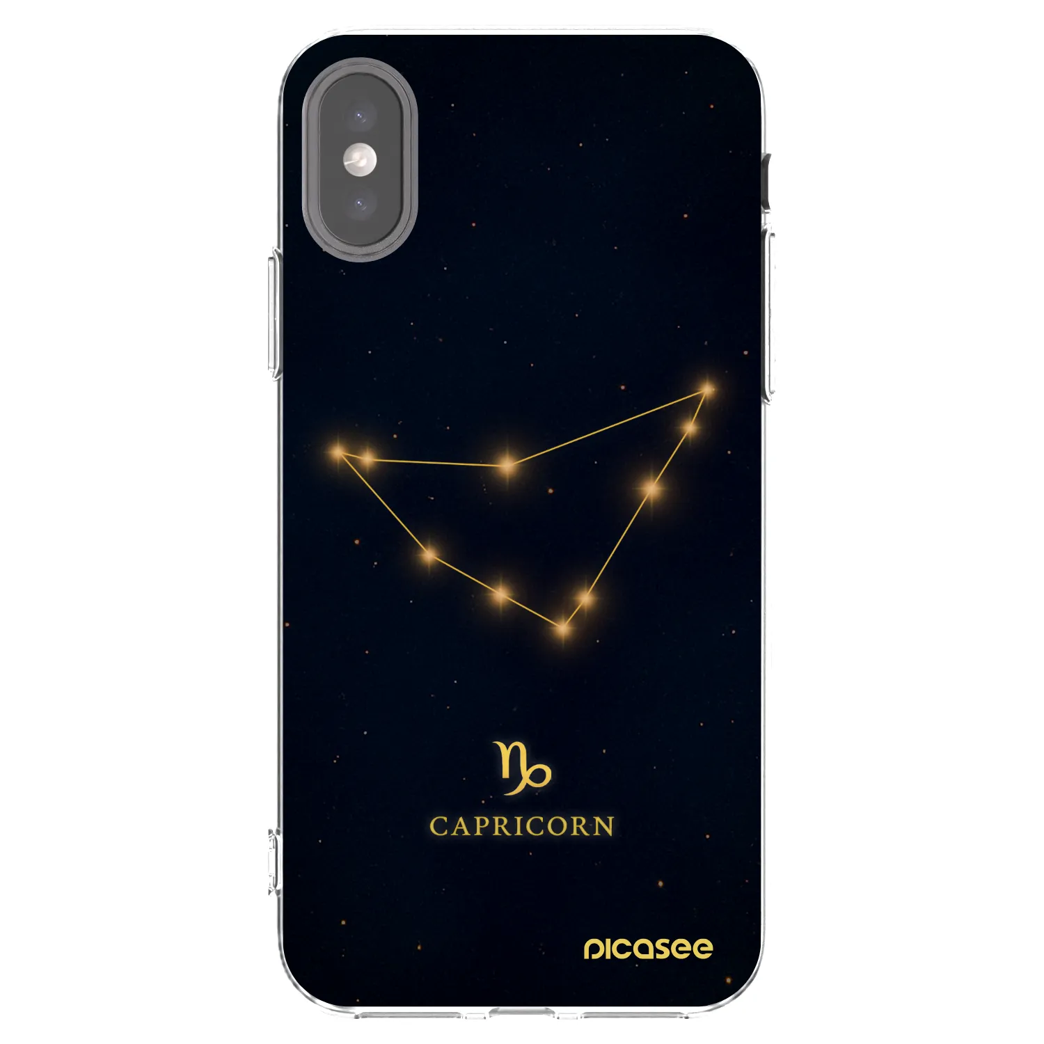Picasee silikonový průhledný obal pro Apple iPhone X/XS - CAPRICORN