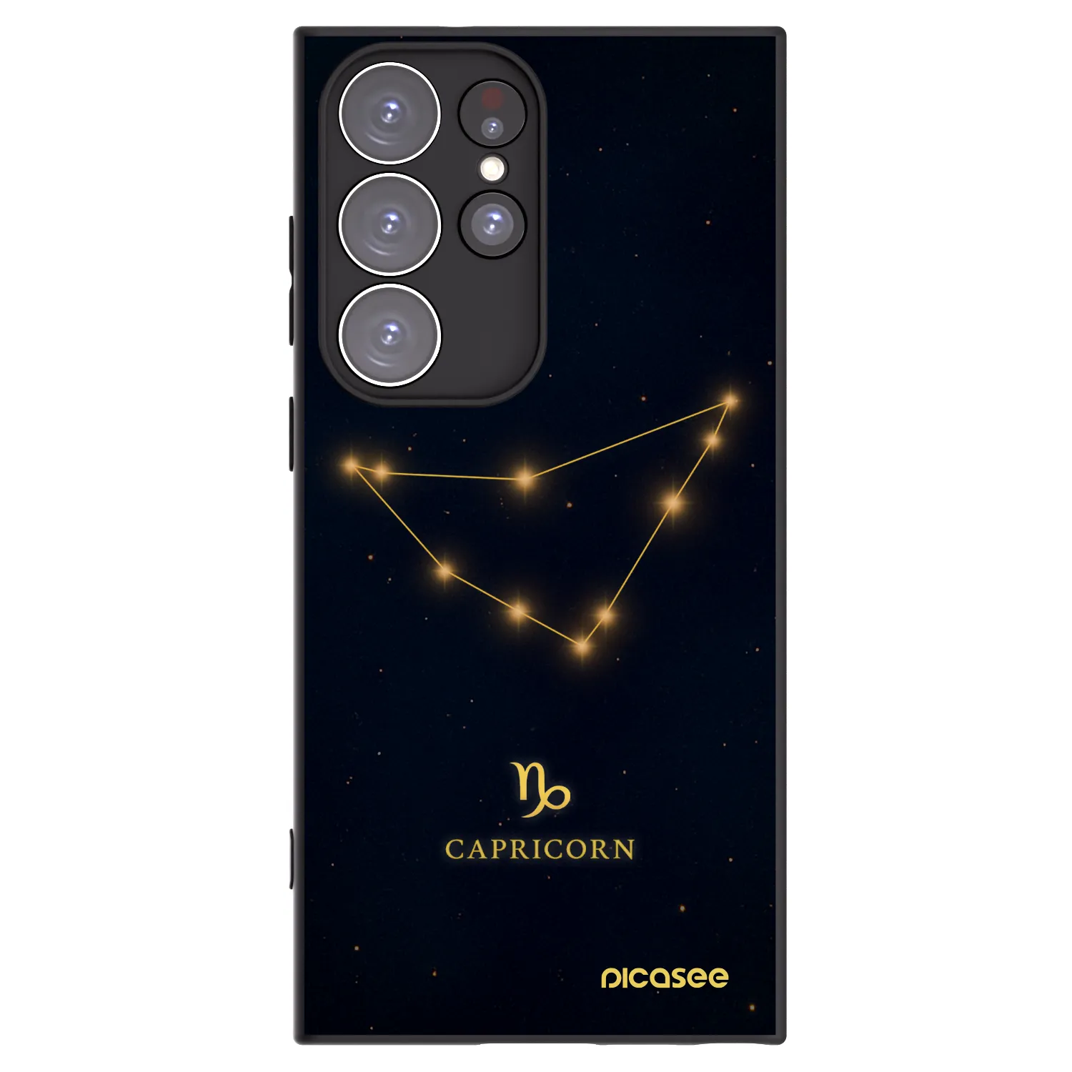 Picasee silikonový černý obal pro Samsung Galaxy S23 Ultra 5G - CAPRICORN