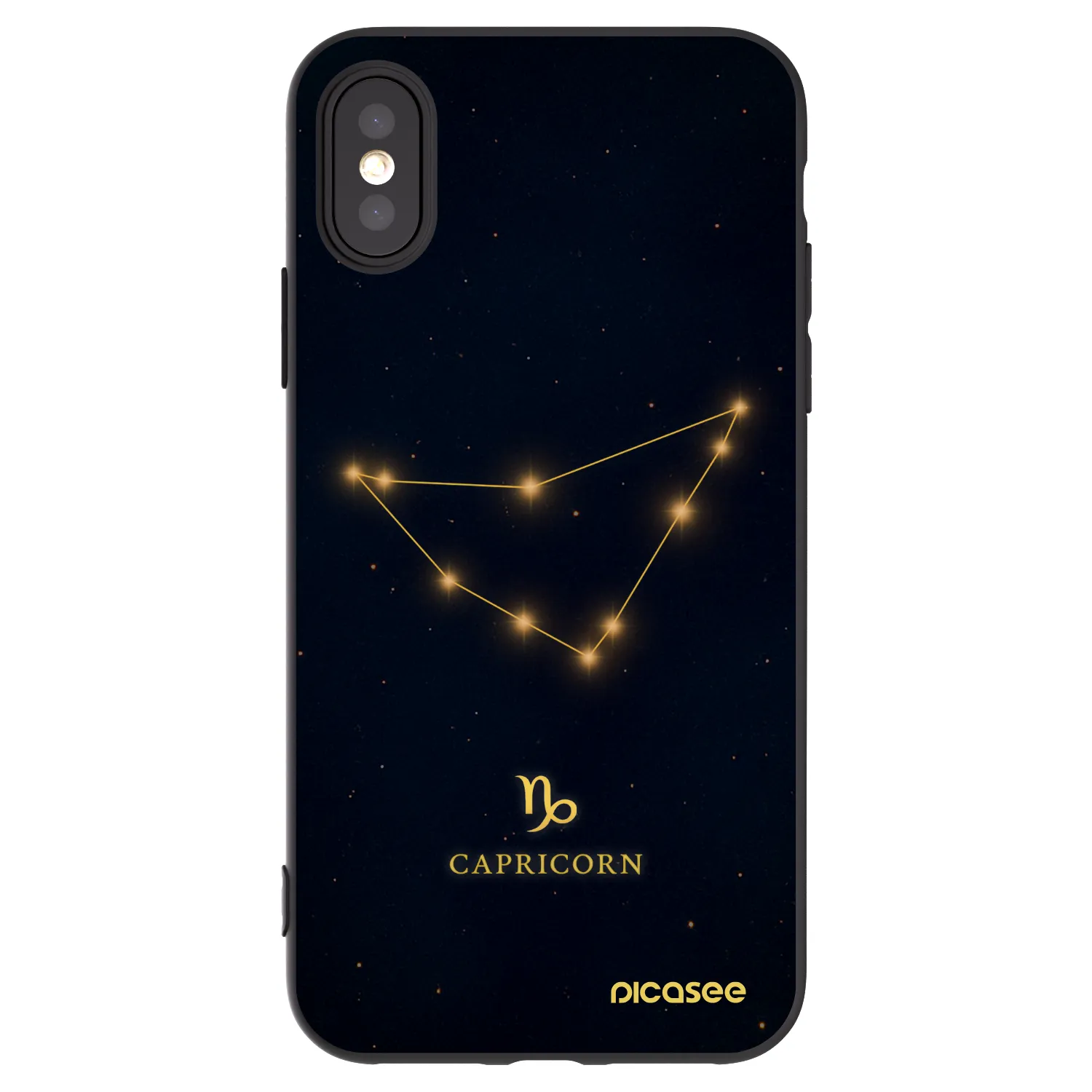 Picasee silikonový černý obal pro Apple iPhone X/XS - CAPRICORN