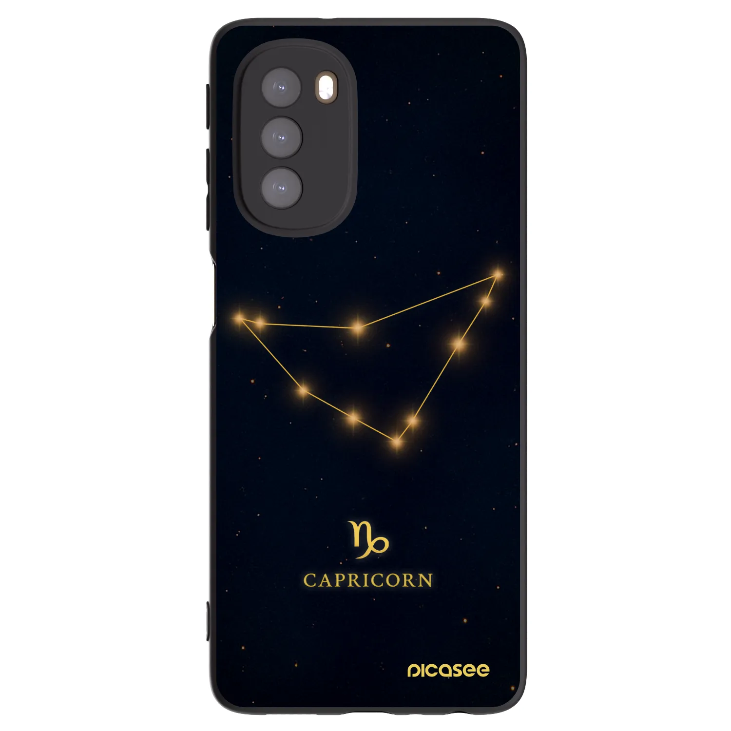 Picasee silikonový černý obal pro Motorola Moto G51 - CAPRICORN