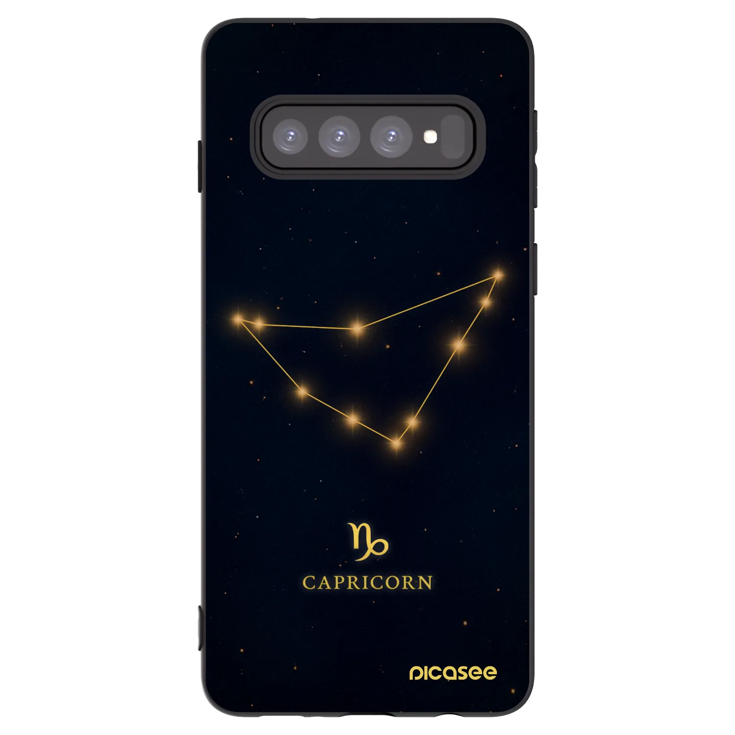 Picasee silikonový černý obal pro Samsung Galaxy S10 G973 - CAPRICORN