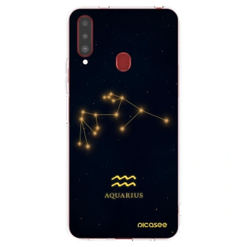 Picasee silikonový průhledný obal pro Samsung Galaxy A20s - AQUARIUS