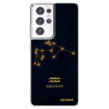Picasee silikonový průhledný obal pro Samsung Galaxy S21 Ultra 5G G998B - AQUARIUS
