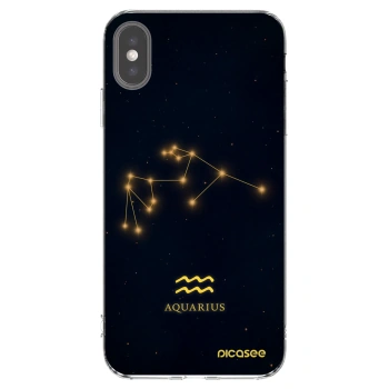 Picasee silikonový průhledný obal pro Apple iPhone XS Max - AQUARIUS