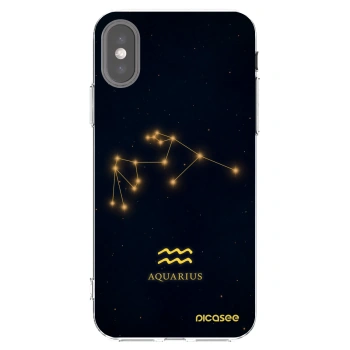 Picasee silikonový průhledný obal pro Apple iPhone X/XS - AQUARIUS