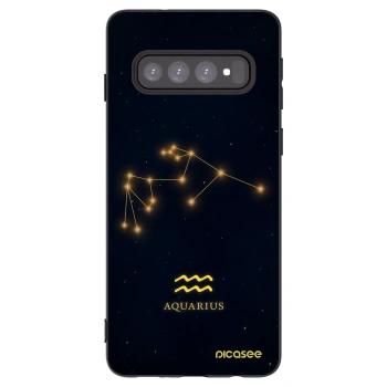 Picasee silikonový černý obal pro Samsung Galaxy S10 G973 - AQUARIUS