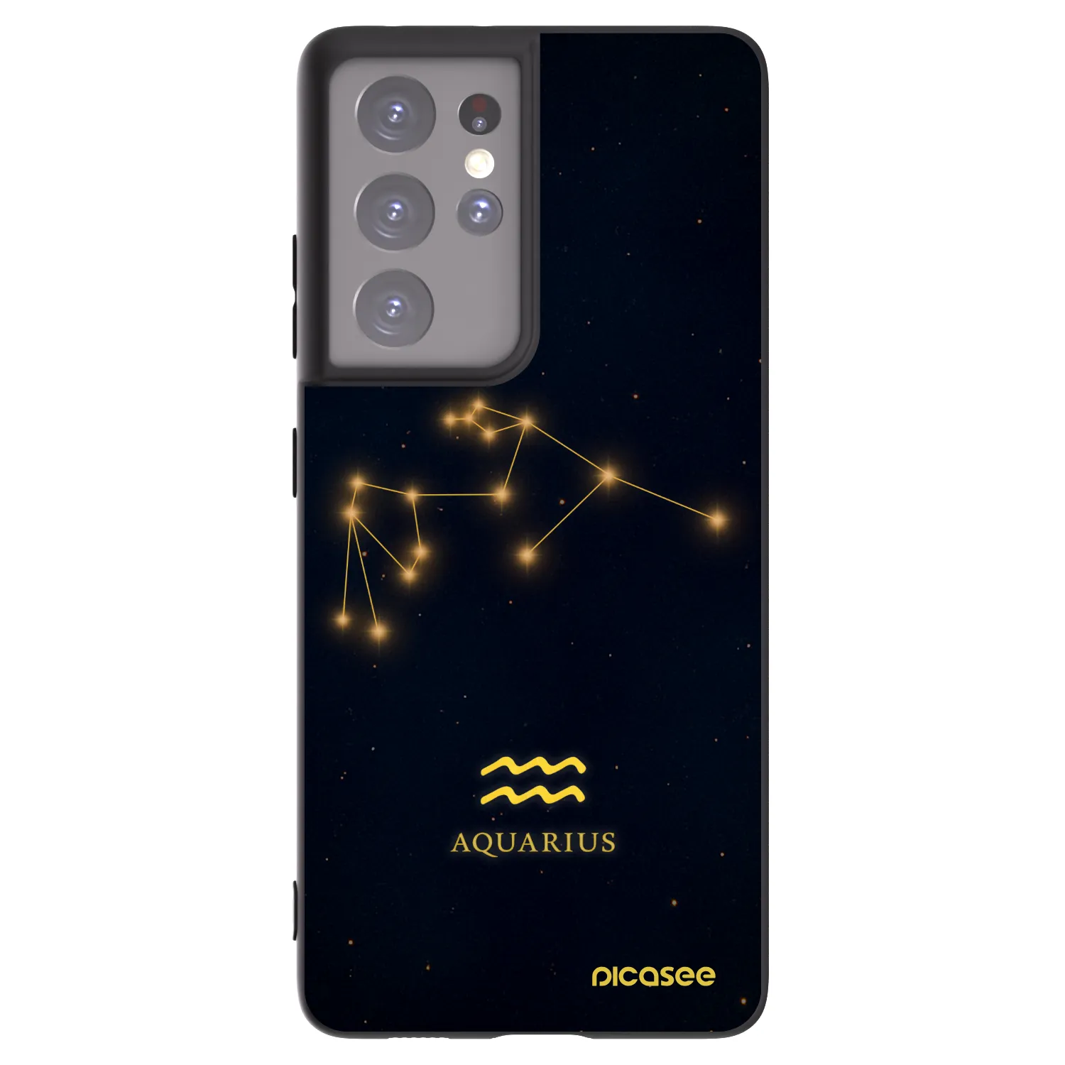 Picasee silikonový černý obal pro Samsung Galaxy S21 Ultra 5G G998B - AQUARIUS